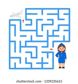 Maze game for children. Help the stewardess to be in time
the plane.
