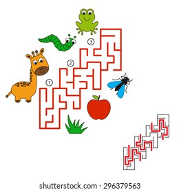 Maze game for children. Search and choose correct path.