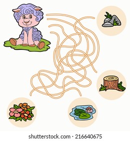 Maze game for children (sheep)