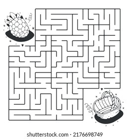 Juego de Maze. Recolectar frambuesa en una cesta. Un laberinto gracioso para los niños. Ilustración vectorial. 