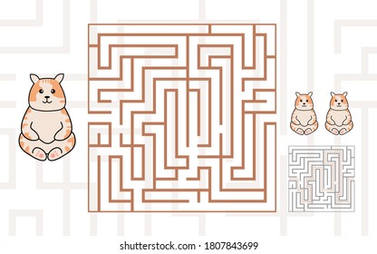 Maze-Spiel mit süßer Katze