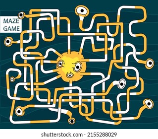 Juego de Maze. El Monster Maze es muy lindo y divertido. Un juego fácil para los niños.