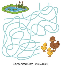 Maze game (duck family and pond)