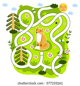 Maze game. Educational children game. 