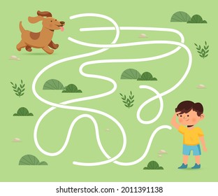 Juego de Maze. El laberinto educativo para los niños. Buscar solución de ruta de acceso. Rompecabezas de búsqueda de caminos. Conectar la pista correcta, la pista. Jardines de infancia, escuela, diseño de imágenes de aprendizaje preescolar. Ilustración vectorial.