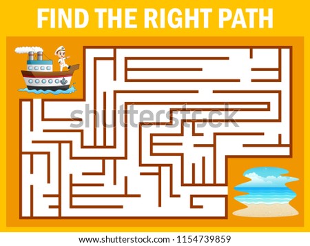 Maze game finds the ship way get to ocean