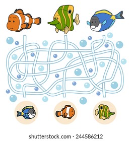 Maze game: fish family