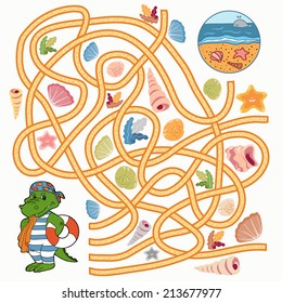 Juego de Maze: Ayudar al cocodrilo a encontrar la manera de llegar al mar