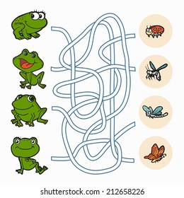 Maze game: Help frogs to find food