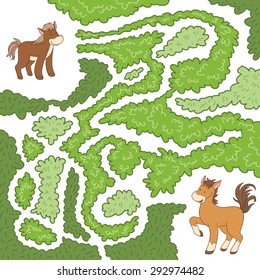 Maze game: help the little horse to find the way to my mother svg