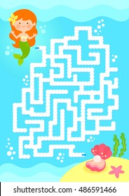 maze game. Help mermaid find the pearl. 