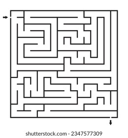 Maze  game illustration,Labyrinth vector squre shape.