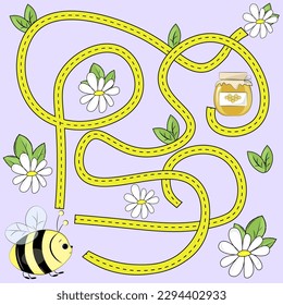 Maze game. Insect themed activity for kids, babies	
