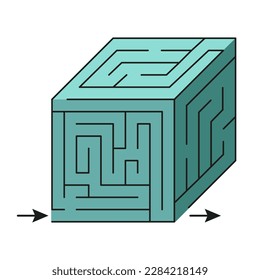 Maze game for kids and adults. Find a path through the cube faces. 