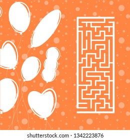 Maze. Game for kids. Funny labyrinth. Education developing worksheet. Activity page. Puzzle for children. Cute cartoon style. Riddle for preschool. Logical conundrum. Color vector illustration