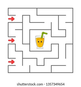 Maze. Game for kids. Funny labyrinth. Education developing worksheet. Activity page. Puzzle for children. Cute cartoon style. Riddle for preschool. Logical conundrum. Color vector illustration