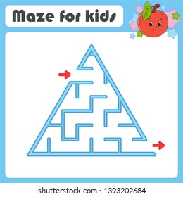 Maze. Game for kids. Funny labyrinth. Education developing worksheet. Activity page. Puzzle for children. Cute cartoon style. Riddle for preschool. Logical conundrum. Color vector illustration