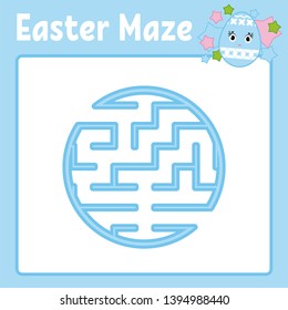 Maze. Game for kids. Funny labyrinth. Education developing worksheet. Activity page. Puzzle for children. Cute cartoon style. Riddle for preschool. Logical conundrum. Color vector illustration.