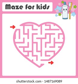 Maze. Game for kids. Funny labyrinth. Education developing worksheet. Activity page. Puzzle for children. Cute cartoon style. Riddle for preschool. Logical conundrum. Color vector illustration.