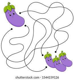 Maze. Game for kids. Funny labyrinth. Education developing worksheet. Puzzle for children. Activity page. Riddle for preschool. Cute cartoon character. Logical conundrum. Color vector illustration.