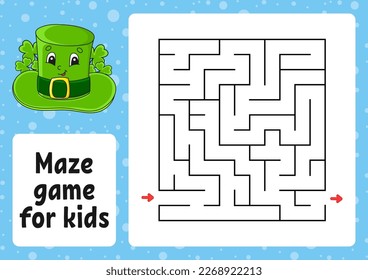 Maze game for kids. Funny labyrinth. Activity worksheet. Puzzle for children. cartoon style. Logical conundrum. Vector illustration.