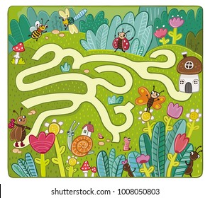 Maze game for kids: insect world