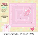 Maze Game For Kids.  Printable. Activities for children. Cartoon cat character. Perfect for kindergarten and preschool education.