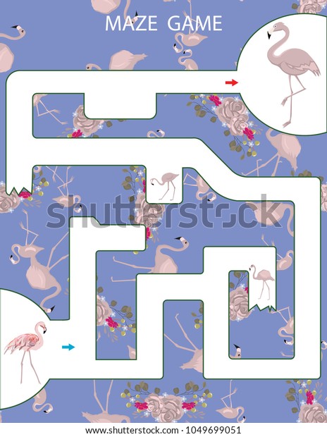 Maze Game Kids Printable Game Vector Stock Vector Royalty Free