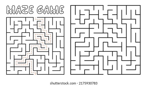 Maze game for kids. Maze puzzle with solution
