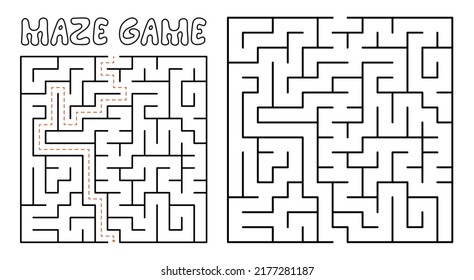 Maze game for kids. Maze puzzle with solution