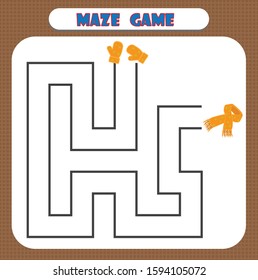 Maze game for kindergarten children, Education developing worksheet, labyrinth game for preschool kids