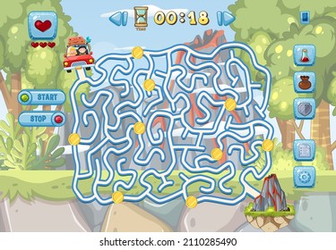 Maze game template for kid illustration