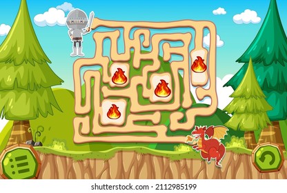 Maze game template for kid illustration