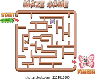 Maze game template for kids illustration