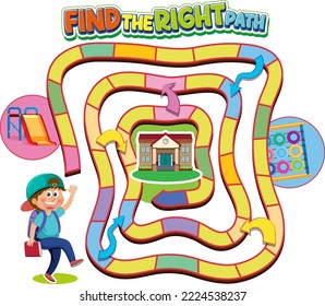 Maze game template for kids illustration