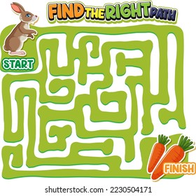 Maze game template for kids illustration