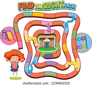 Maze game template for kids illustration
