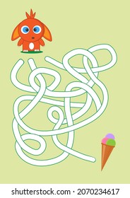 Maze game vector illustration. Labyrinth game for kids