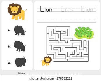 Juego de Maze - Hoja de trabajo para la educación