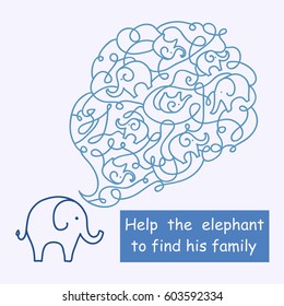 Maze game.Find an elephant.