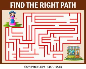 Maze games find the girl their way to flowers shop