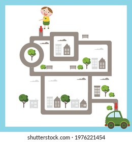 Maze games. Help get back to car. Find right way.