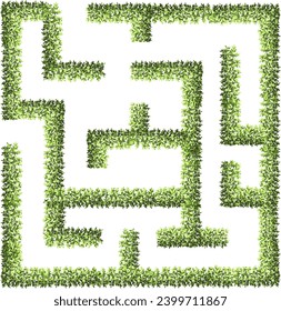 Maze garden for master plans. Top view for the architectural plan. Vector illustration.