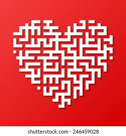 Maze Heart. Vector.