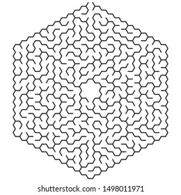 Maze / hexagon labyrinth with entry and exit.