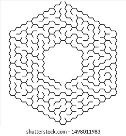 Maze / hexagon labyrinth with entry and exit.