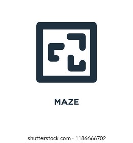 Maze icon. Black filled vector illustration. Maze symbol on white background. Can be used in web and mobile.