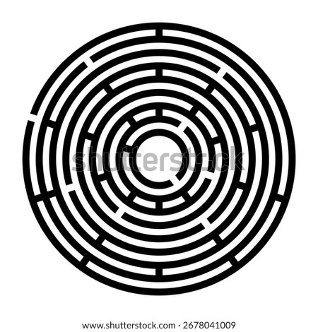 Maze icon. Black and white labyrinth. Vector illustration