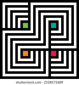 Icono de laberinto. Símbolo de laberinto. Ilustración vectorial aislada sobre fondo blanco.