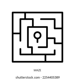 maze icon. Line Art Style Design Isolated On White Background